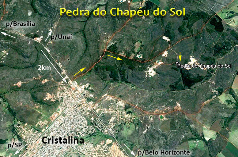 Localização Pedra do Chapéu do Sol