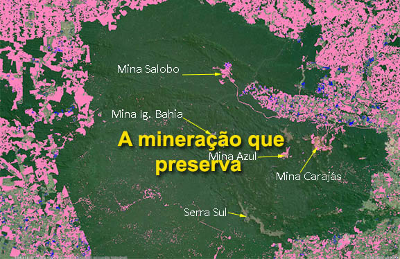 Devastação em volta de Carajás