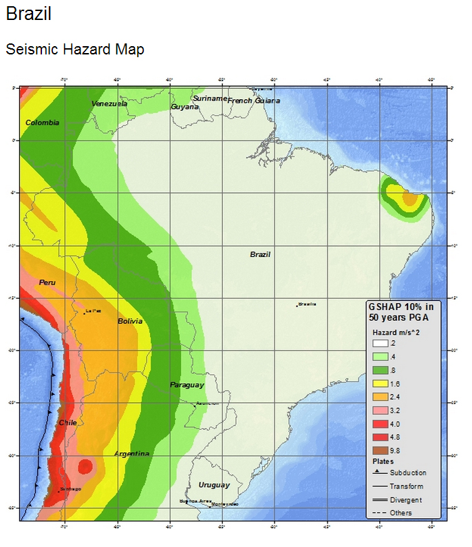 Mapa de probabilidade sísmica